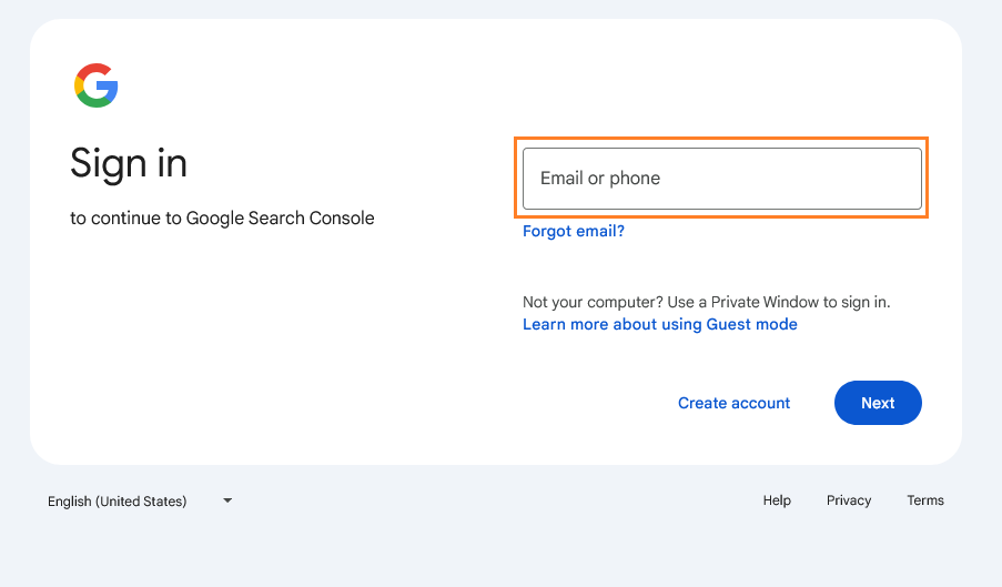 log in to search console and Submit To Google Your Website