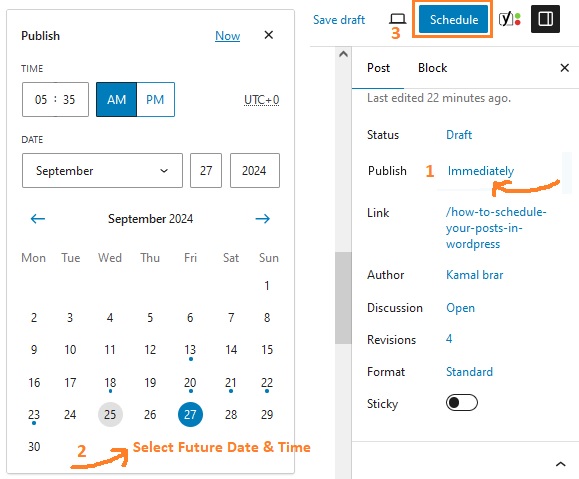 schedule option