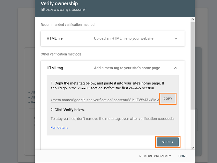 verify ownership