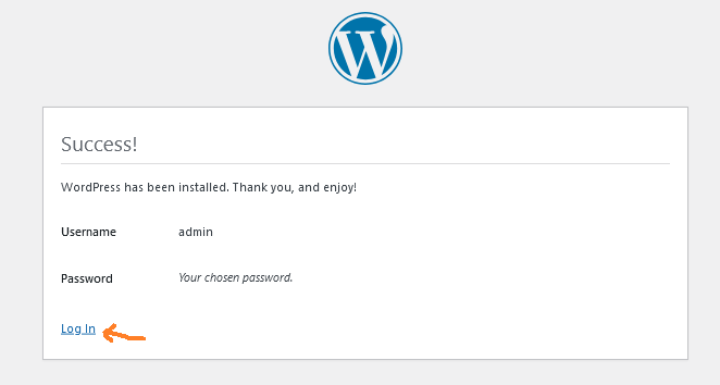 log in to WordPress on localhost/wp-admin 