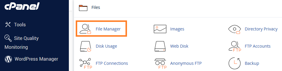 download wordpress media library using cPanel