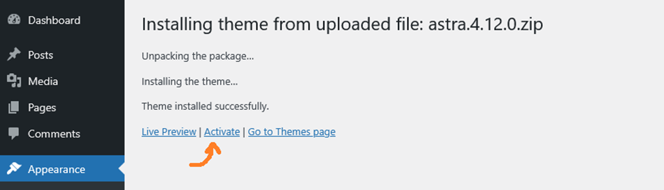 activate after change your WordPress theme