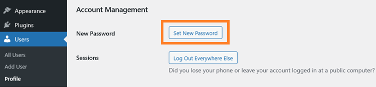 reset WordPress password
