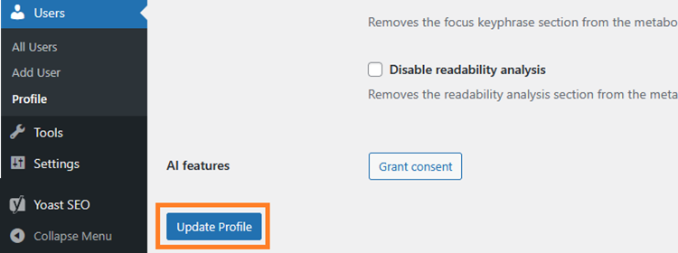 update profile